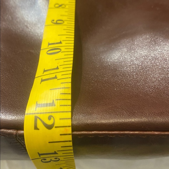 Luxe Leather Chocolate Brown Francesco Biasia Double Strap Tote Shoulder Bag - Picture 9 of 13